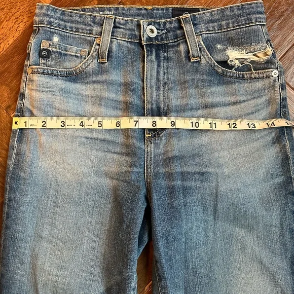AG Adriano Goldschmied “The Phoebe” Distressed High Waisted Jeans Women’s 25R - Picture 3 of 12